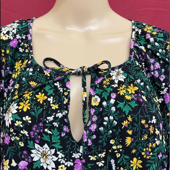 Floral balloon sleeve ruffled tunic size XXL - Picture 2 of 6